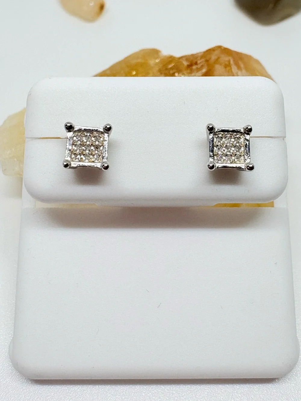 Natural Diamonds Sterling Silver Stud Earrings